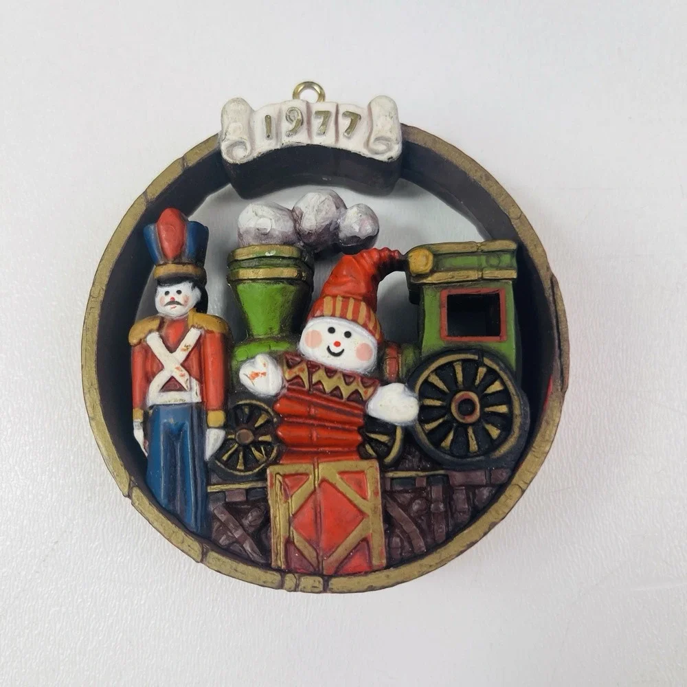VTG Hallmark Ornament Nostalgia Toys Train Soldier Christmas 1977
